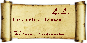 Lazarovics Lizander névjegykártya
